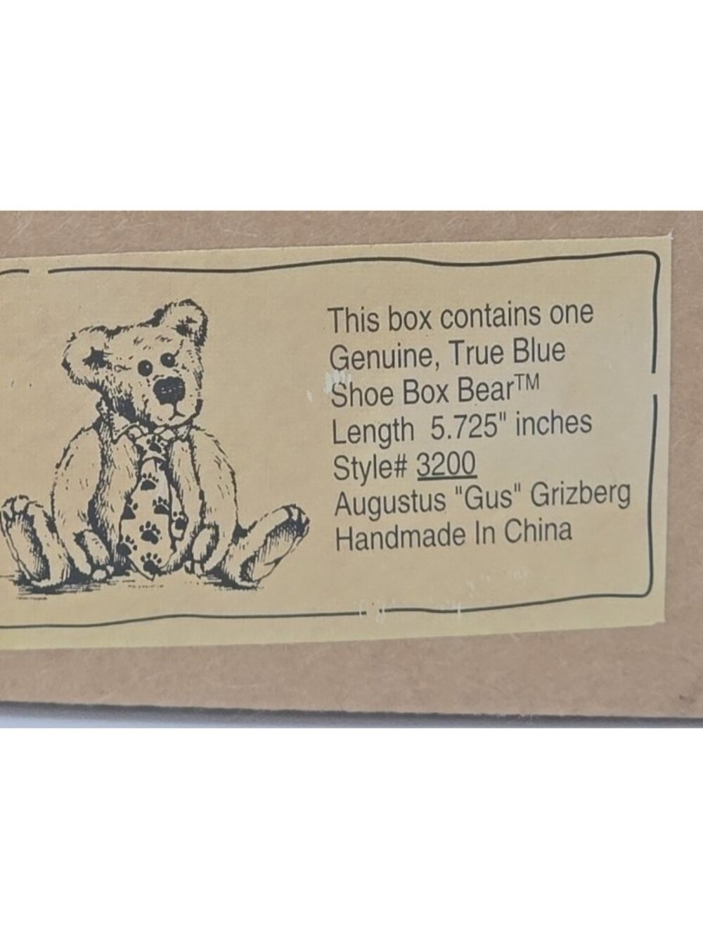 Boyds Bear "Gus" Griszberg #3200 Figurine True Blue Shoe Box Bear Resin 5.725" - Picture 3 of 10